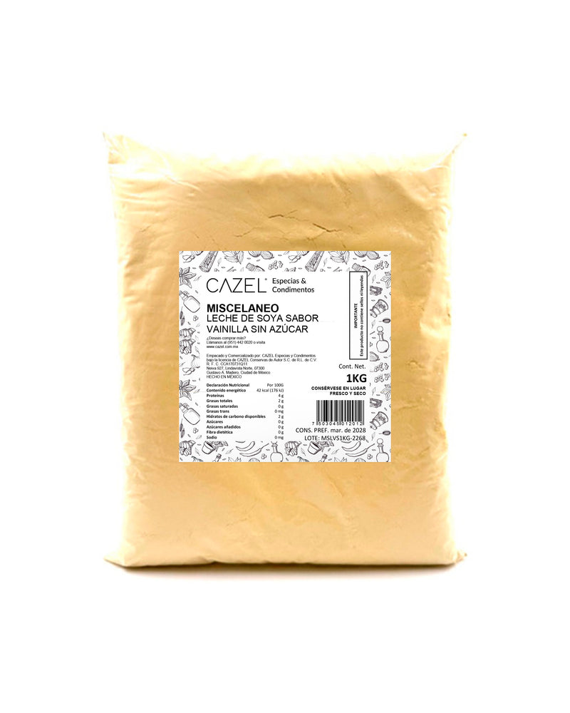 Leche De Soya En Polvo Sabor Vainilla Sin Azúcar 1kg